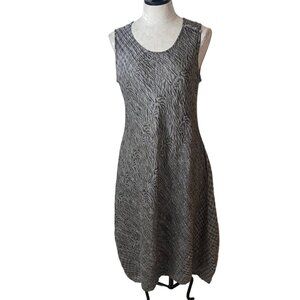 Igor Womens Dress Size Medium Gray Paloma Midi Sleeveless Pockets Linen